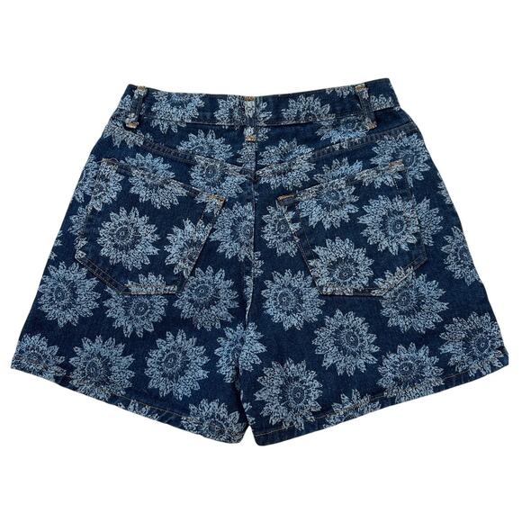 Vintage Arizona Jean Company Denim Flower Shorts Women's Sz 9 Y2K USA 90s - Picture 2 of 8